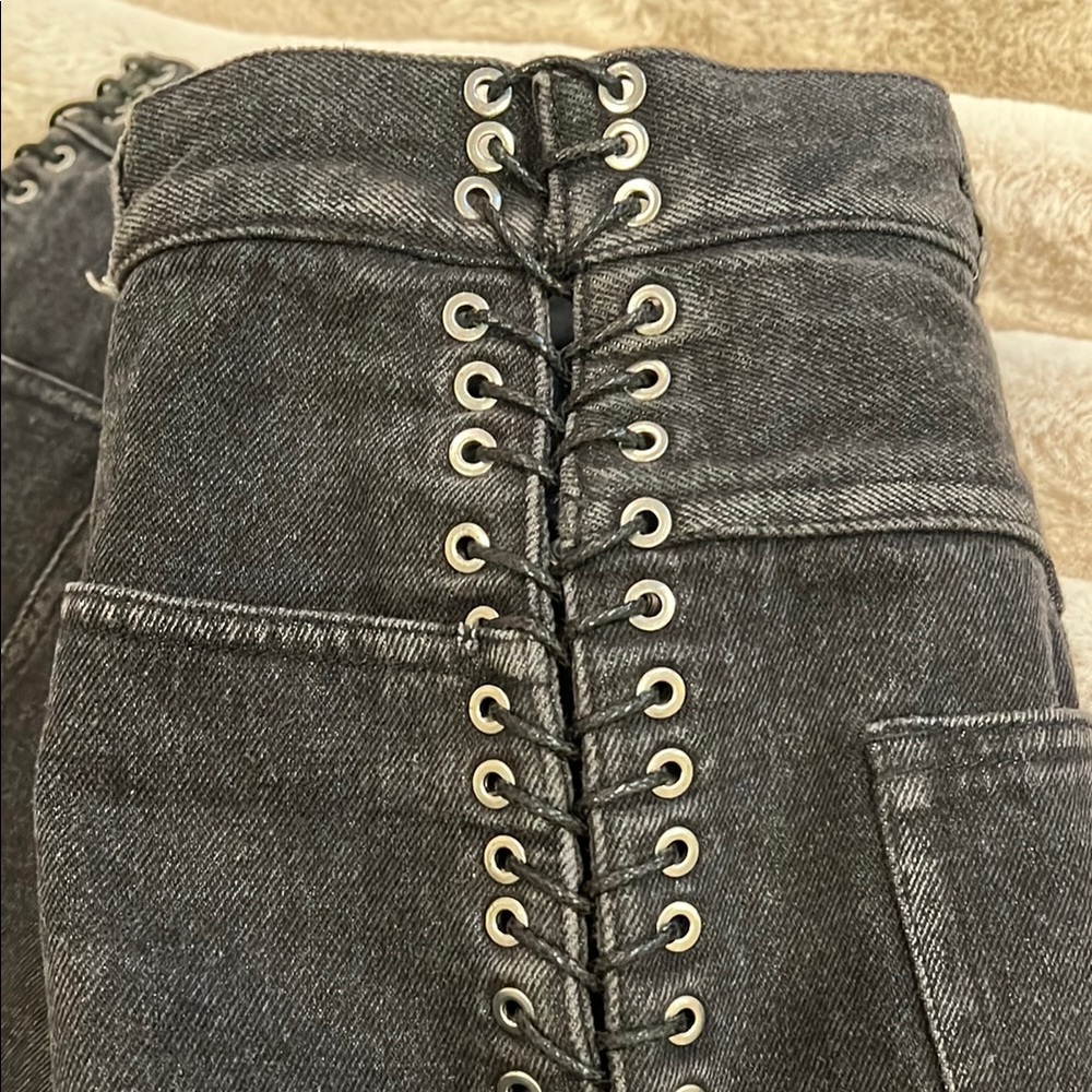 3.1 Philip lim Women's Black Lace-Up Jeans